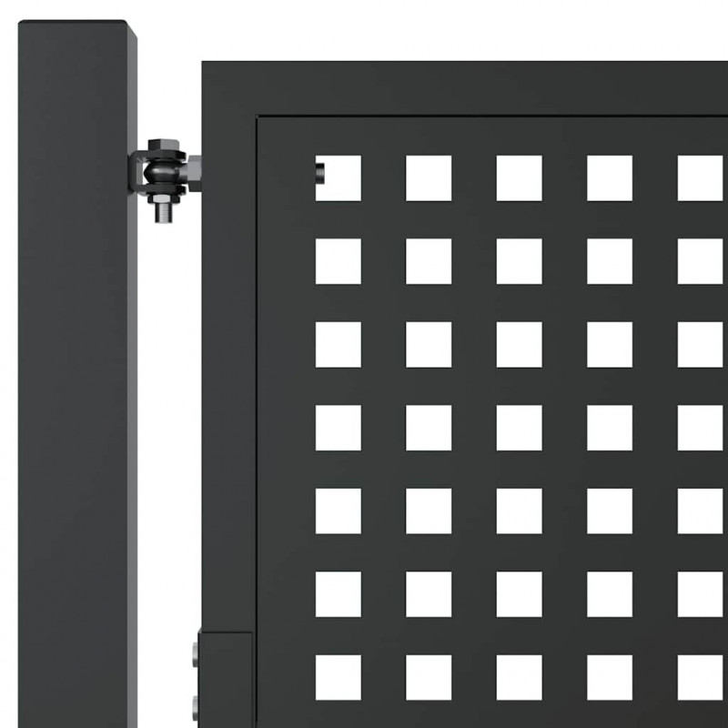 Brama ogrodowa antracytowa 100x75 cm stalowa