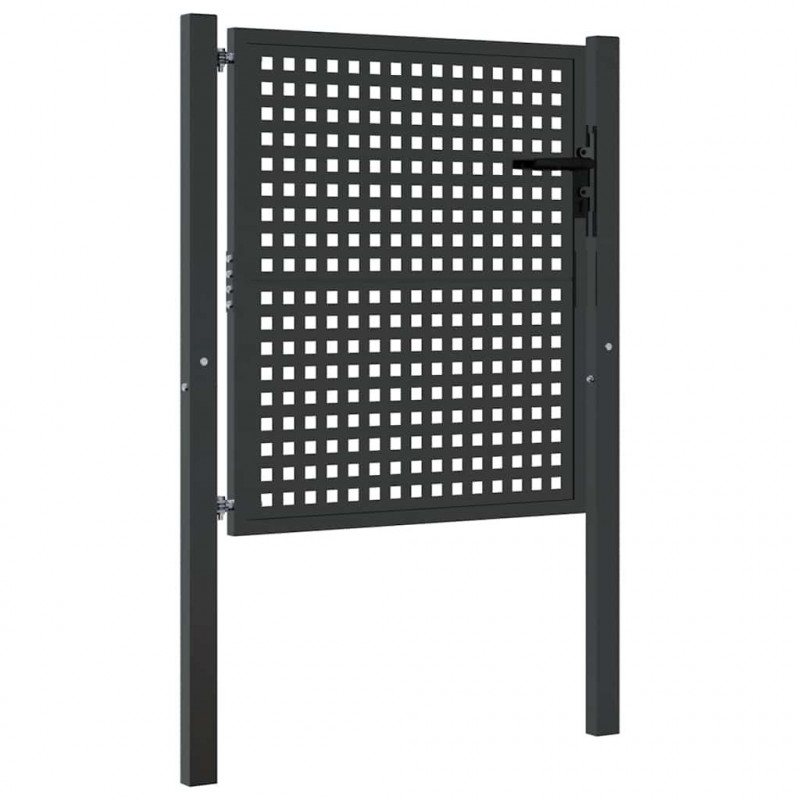 Brama ogrodowa antracytowa 100x100 cm stalowa