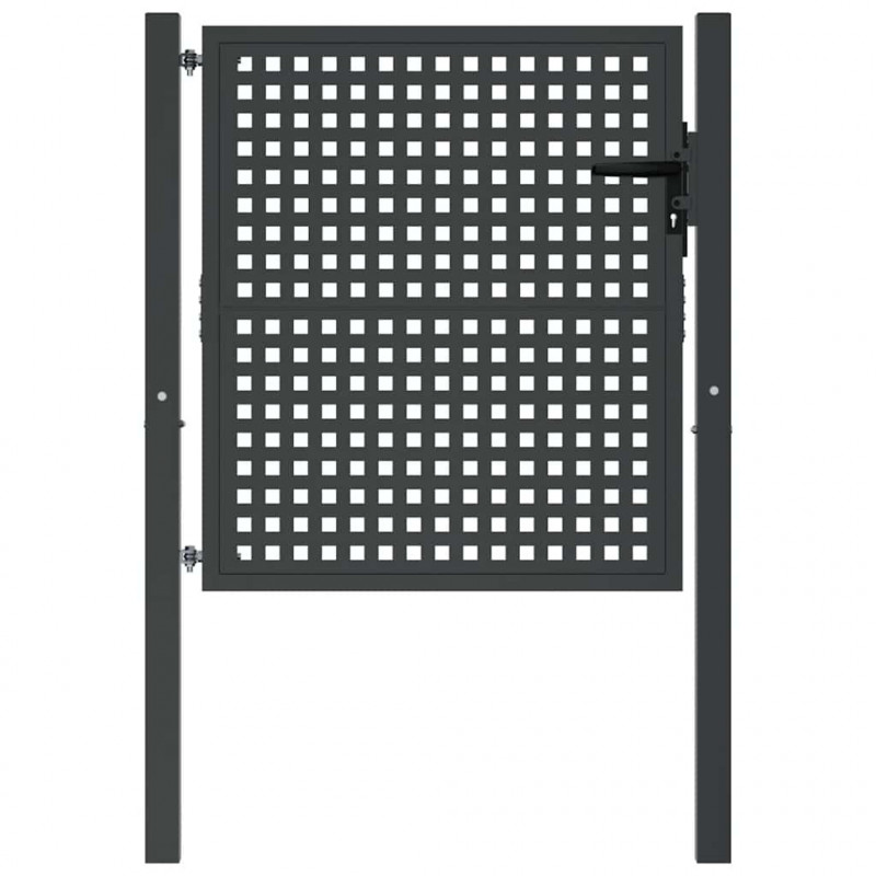 Brama ogrodowa antracytowa 100x100 cm stalowa