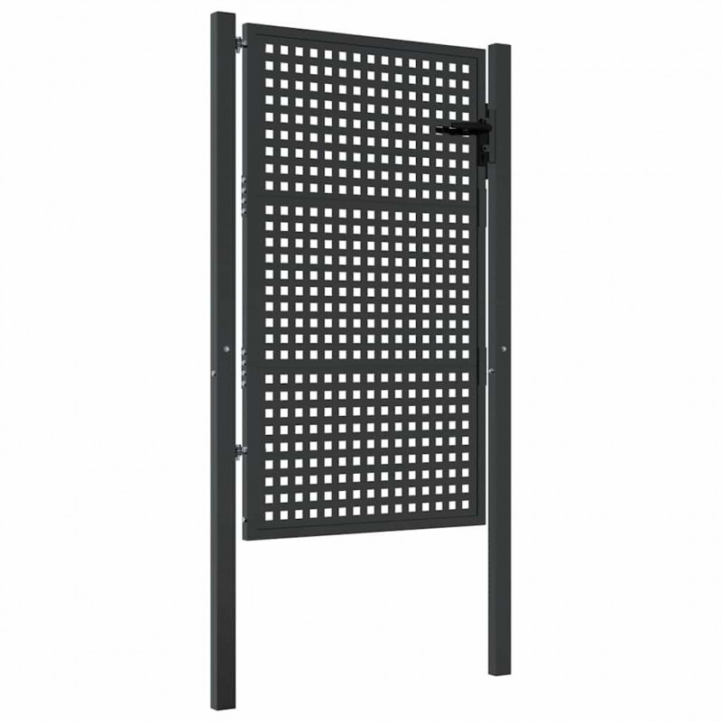Brama ogrodowa antracytowa 100x125 cm stalowa