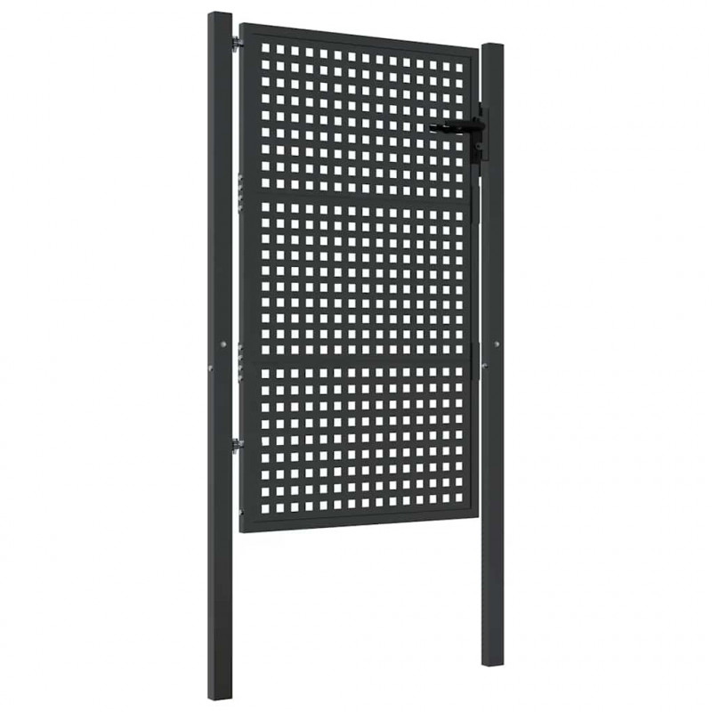 Brama ogrodowa antracytowa 100x150 cm stalowa