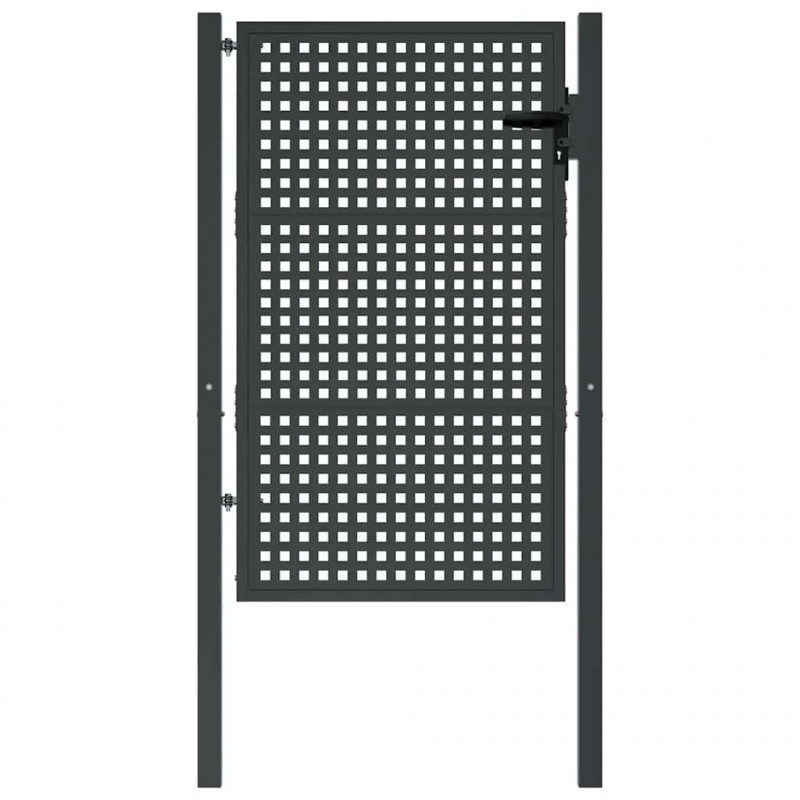 Brama ogrodowa antracytowa 100x150 cm stalowa