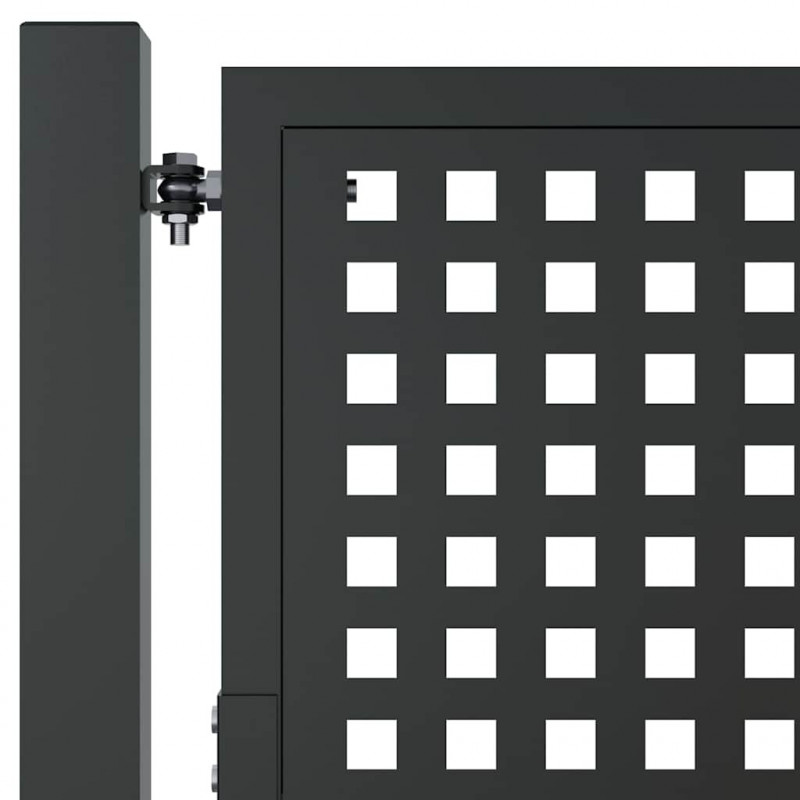 Brama ogrodowa antracytowa 100x150 cm stalowa