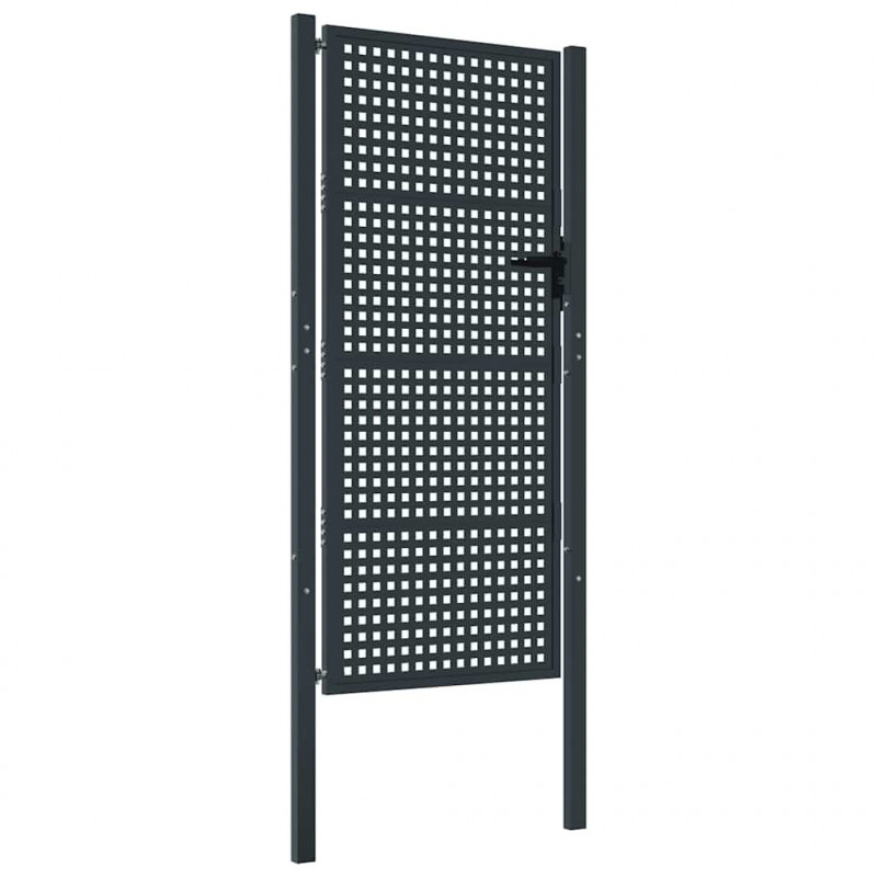 Brama ogrodowa antracytowa 100x175 cm stalowa