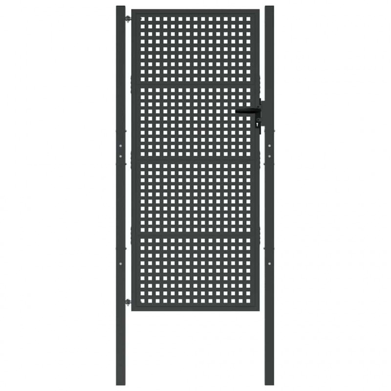 Brama ogrodowa antracytowa 100x175 cm stalowa