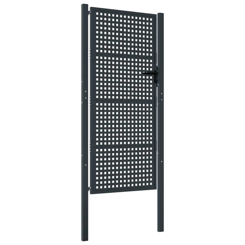 Brama ogrodowa antracytowa 100x200 cm stalowa