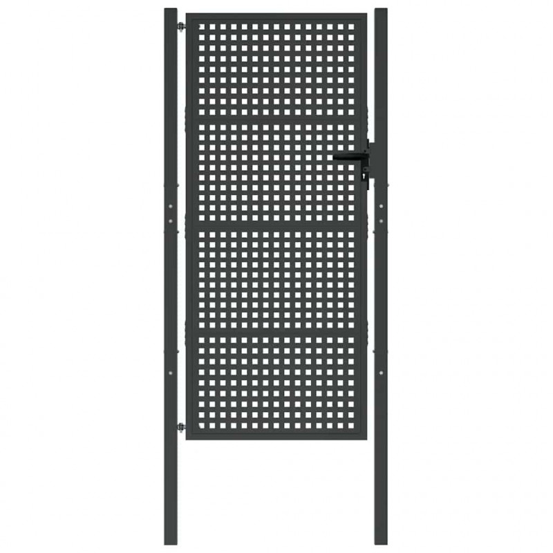 Brama ogrodowa antracytowa 100x200 cm stalowa