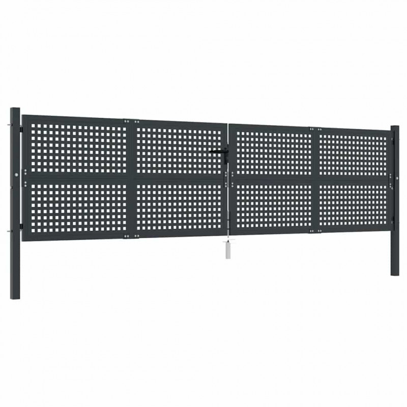 Brama ogrodowa antracytowa 400x125 cm stalowa