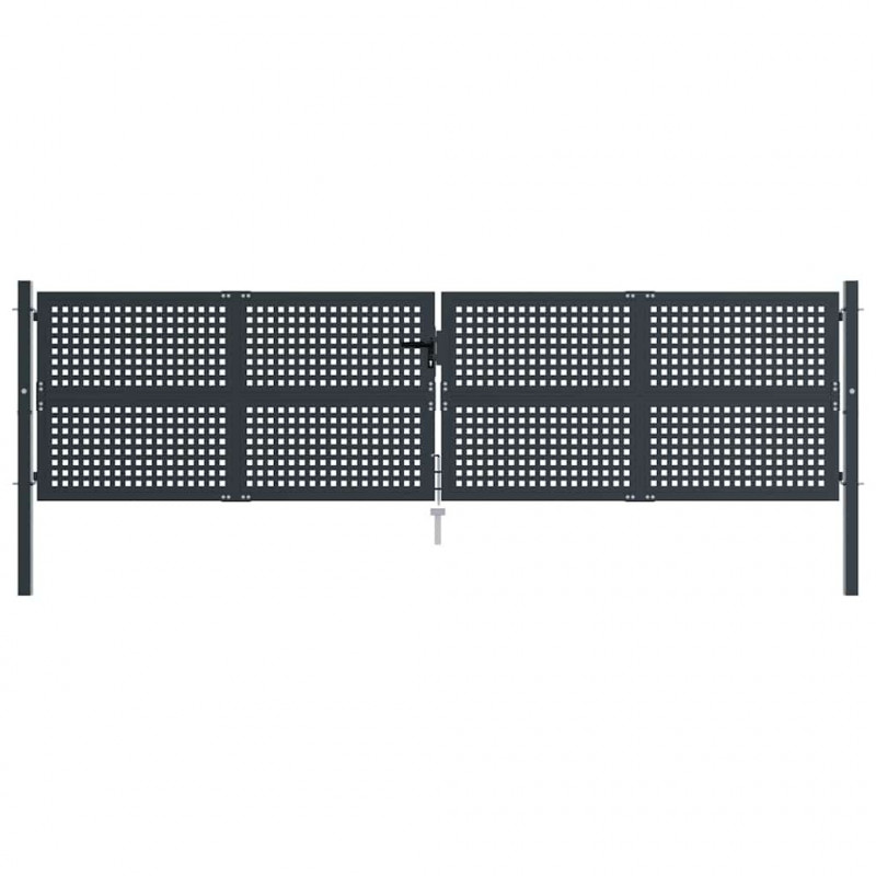Brama ogrodowa antracytowa 400x125 cm stalowa