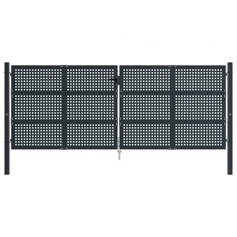 Brama ogrodowa antracytowa 400x125 cm stalowa