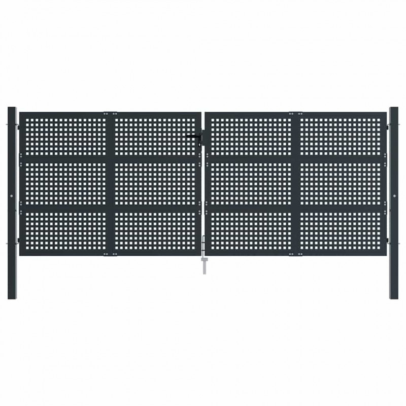Brama ogrodowa antracytowa 400x150 cm stalowa