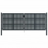 Brama ogrodowa antracytowa 400x150 cm stalowa
