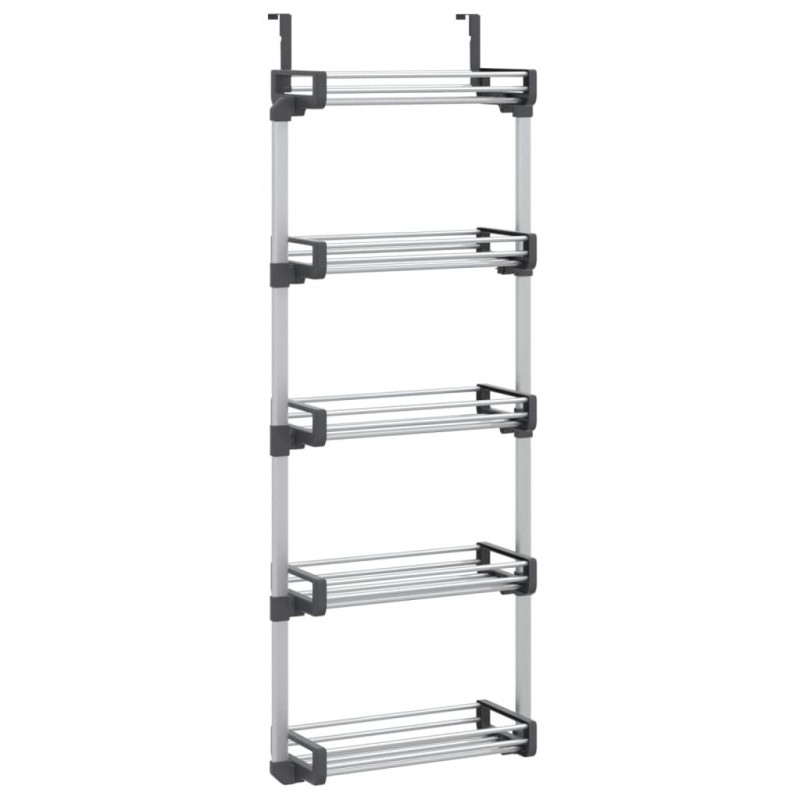 Organizer na drzwi z 5 półkami, 52x20x135 cm, aluminium