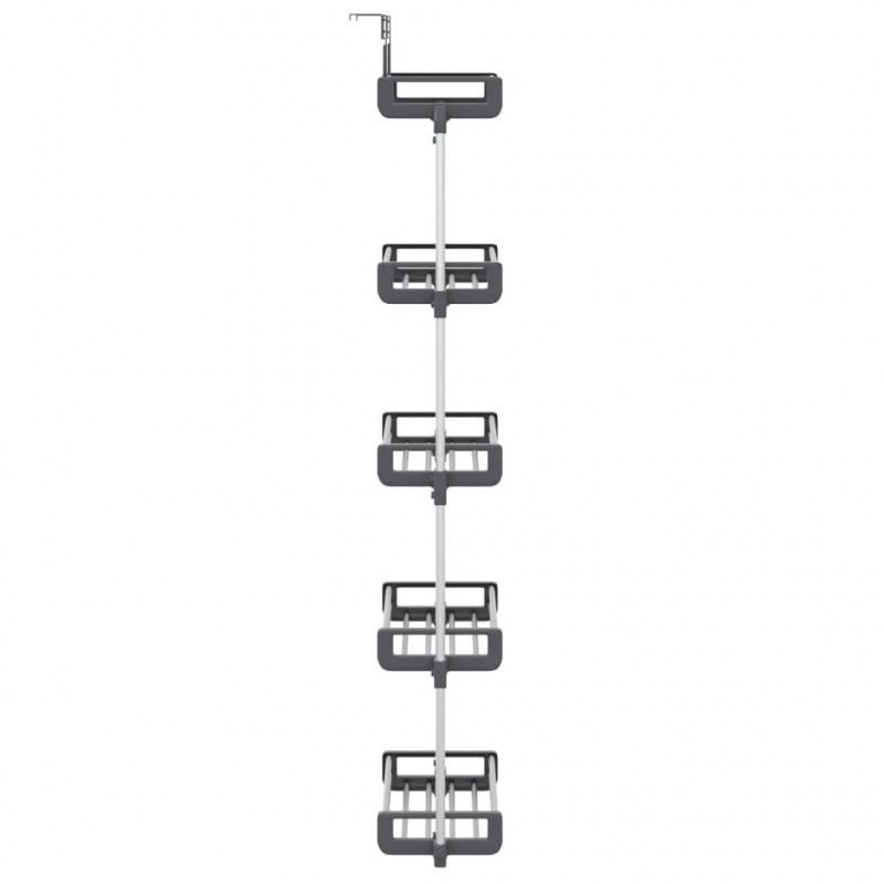 Organizer na drzwi z 5 półkami, 52x20x135 cm, aluminium