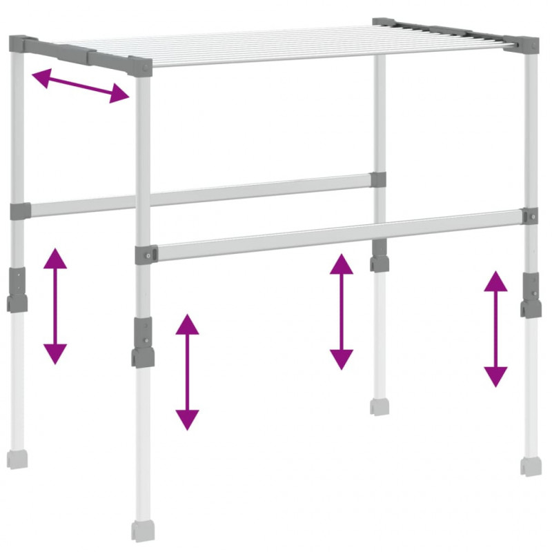 Suszarka na pranie, 83x(50-55)x(40-85) cm, aluminium
