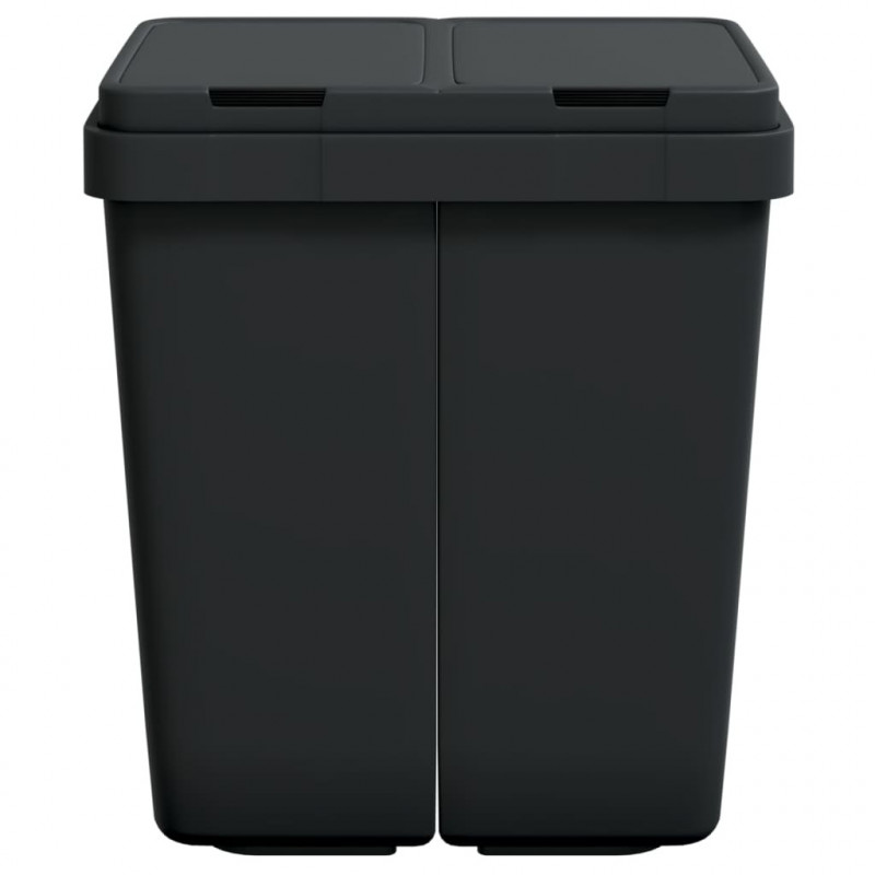 Podwójny kosz na śmieci, antracytowy, 2x25 L