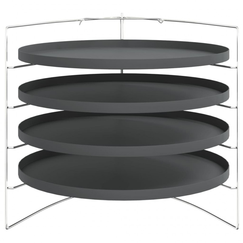 Blachy do pizzy, 4 szt, na stojaku, Ø 28 cm, stal