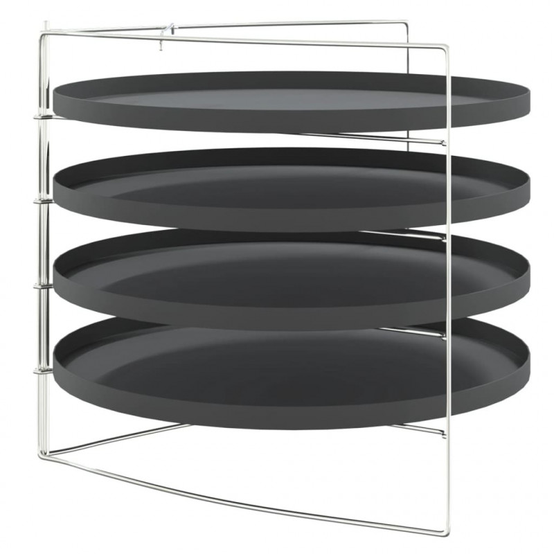 Blachy do pizzy, 4 szt, na stojaku, Ø 28 cm, stal