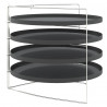Blachy do pizzy, 4 szt, na stojaku, Ø 28 cm, stal