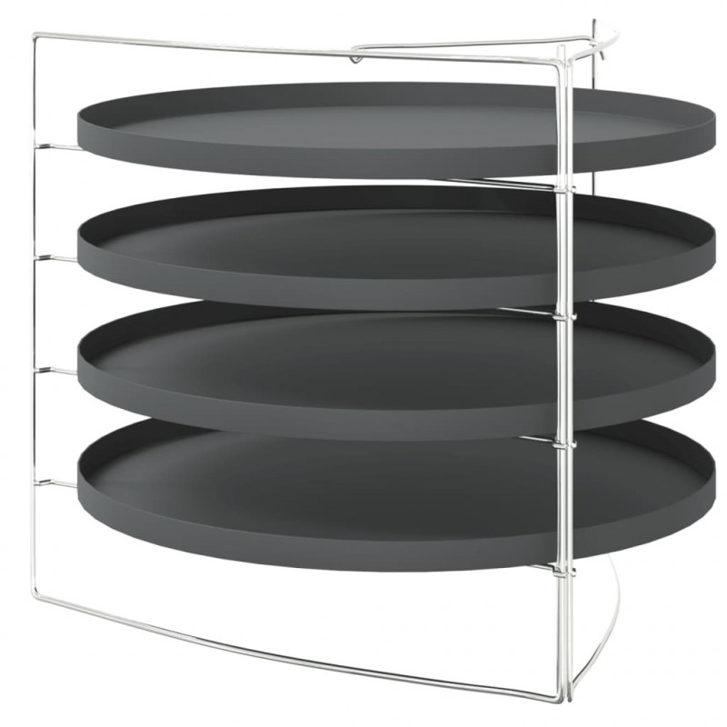 Blachy do pizzy, 4 szt, na stojaku, Ø 28 cm, stal