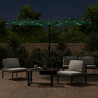 Podwójny parasol ogrodowy z LED, zielony, 316x240 cm