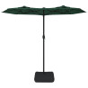 Podwójny parasol ogrodowy z LED, zielony, 316x240 cm