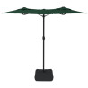 Podwójny parasol ogrodowy z LED, zielony, 316x240 cm