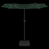Podwójny parasol ogrodowy z LED, zielony, 316x240 cm