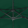 Podwójny parasol ogrodowy z LED, zielony, 316x240 cm