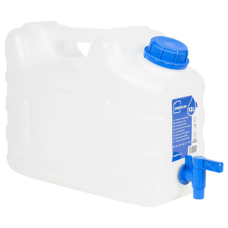 Zbiornik na wodę, z kranikiem, przezroczysty, 10 L, plastikowy