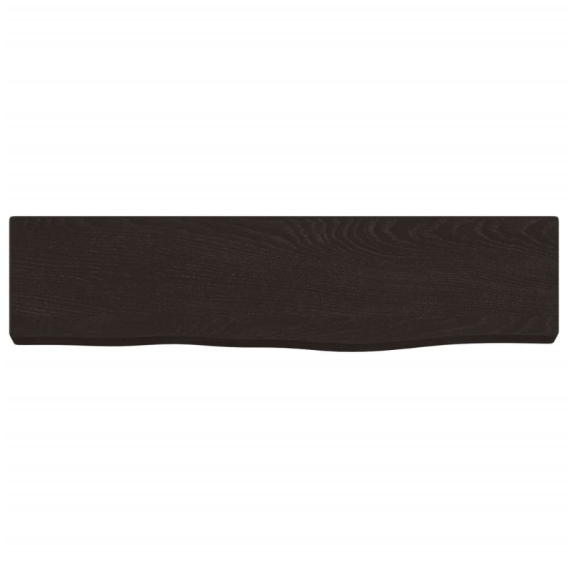 Półka, ciemnobrązowa, 40x10x2 cm, wykończone lite drewno dębowe