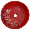 Umywalka nablatowa, czarno-czerwona, okrągła, Φ41x14 cm