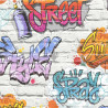 DUTCH WALLCOVERINGS Tapeta z motywem graffiti, wielokolorowa, L179-05