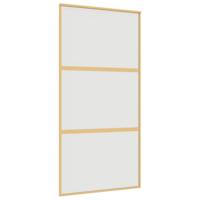 Drzwi przesuwne, złote, 102,5x205 cm, mrożone szkło ESG