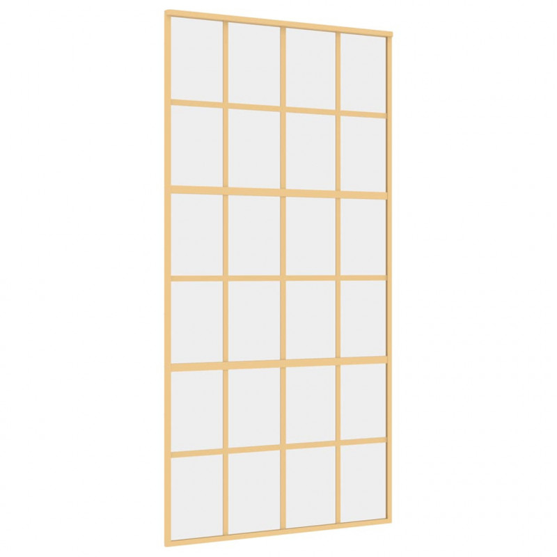 Drzwi przesuwne, złote, 102,5x205 cm, przezroczyste szkło ESG
