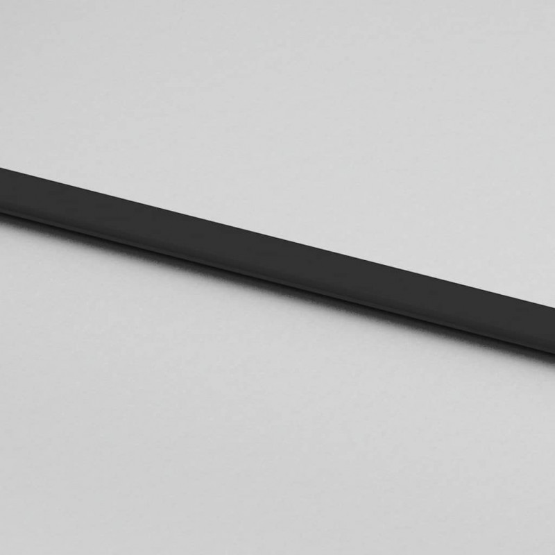 Drzwi przesuwne, czarne, 90x205 cm, szkło hartowane, aluminium