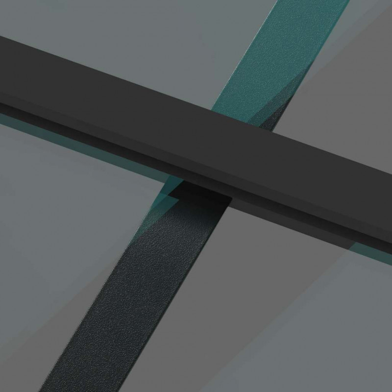 Drzwi przesuwne, czarne, 76x205 cm, szkło hartowane, aluminium