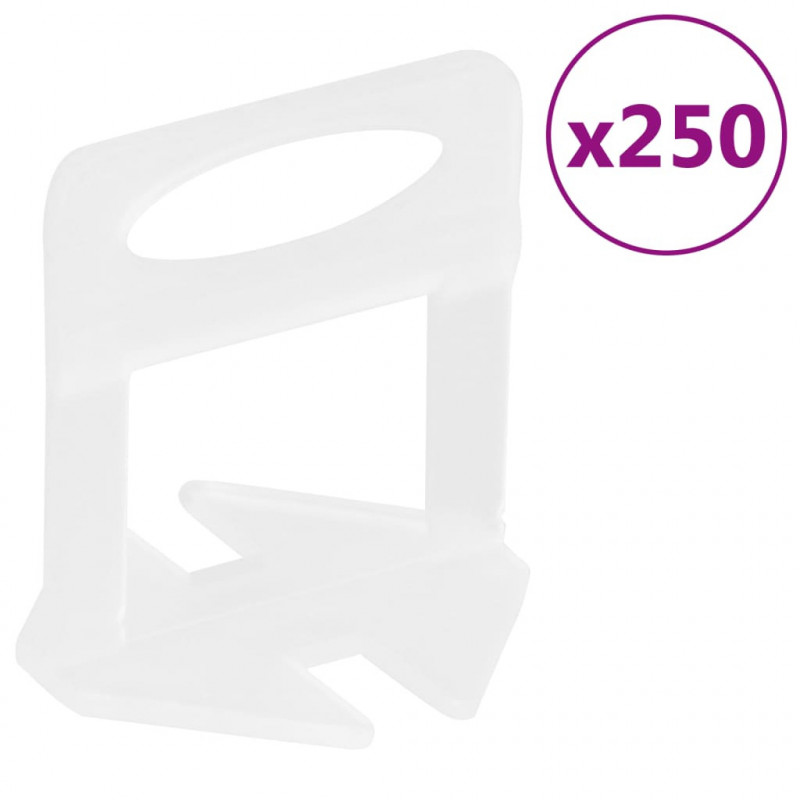 Klipsy do poziomowania płytek, 250 szt., 2 mm