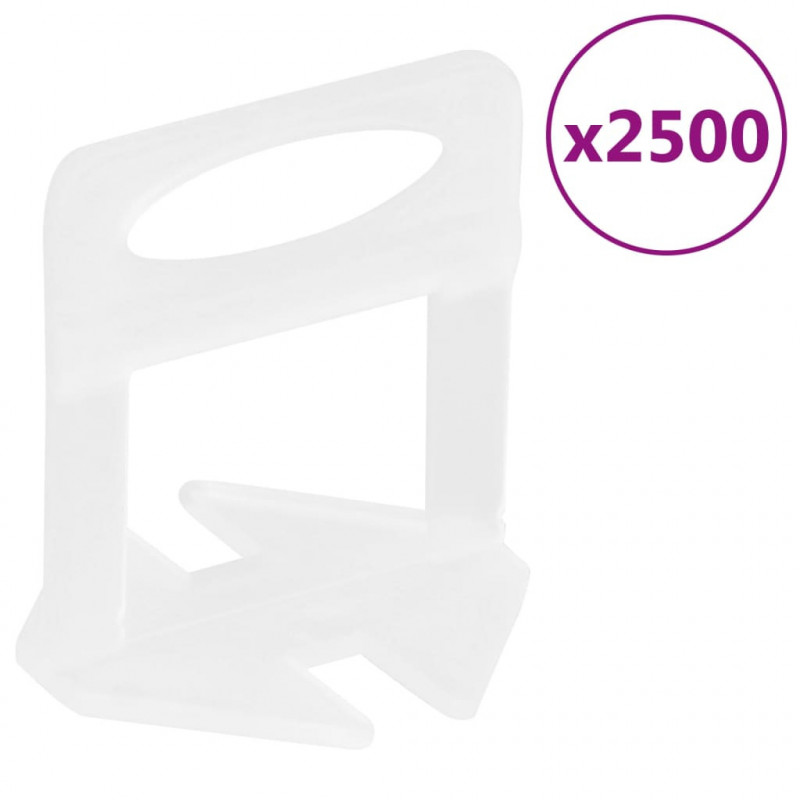 Klipsy do poziomowania płytek, 2500 szt., 2 mm