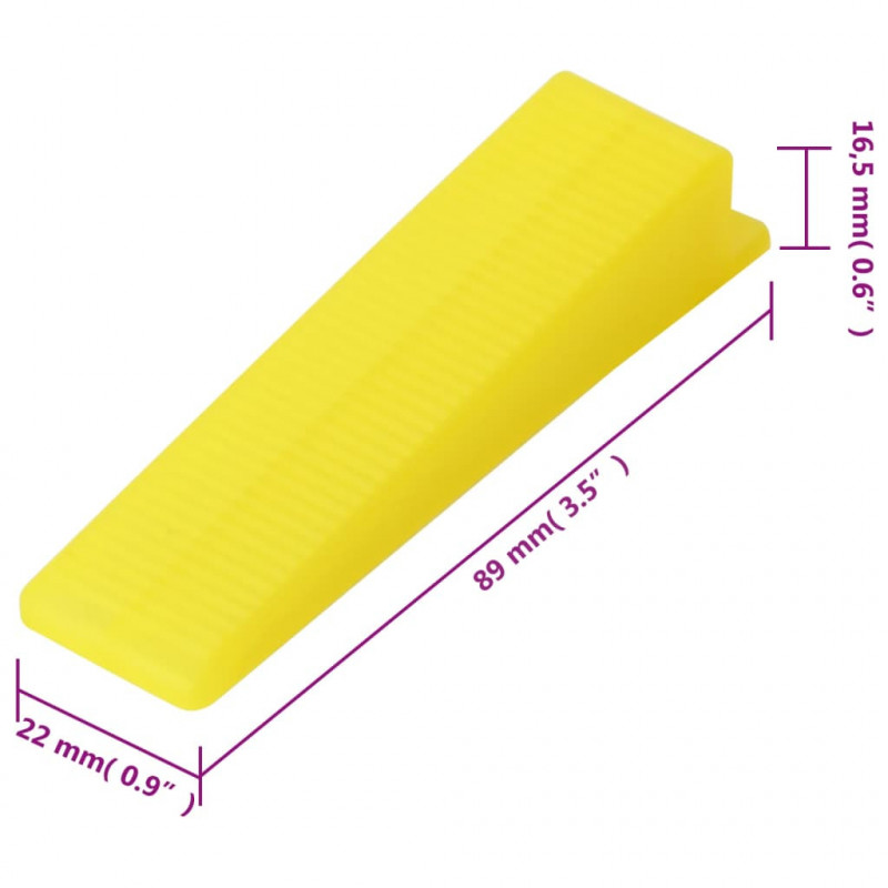 System poziomowania płytek, 250 klinów, 500 klipsów, 1 mm