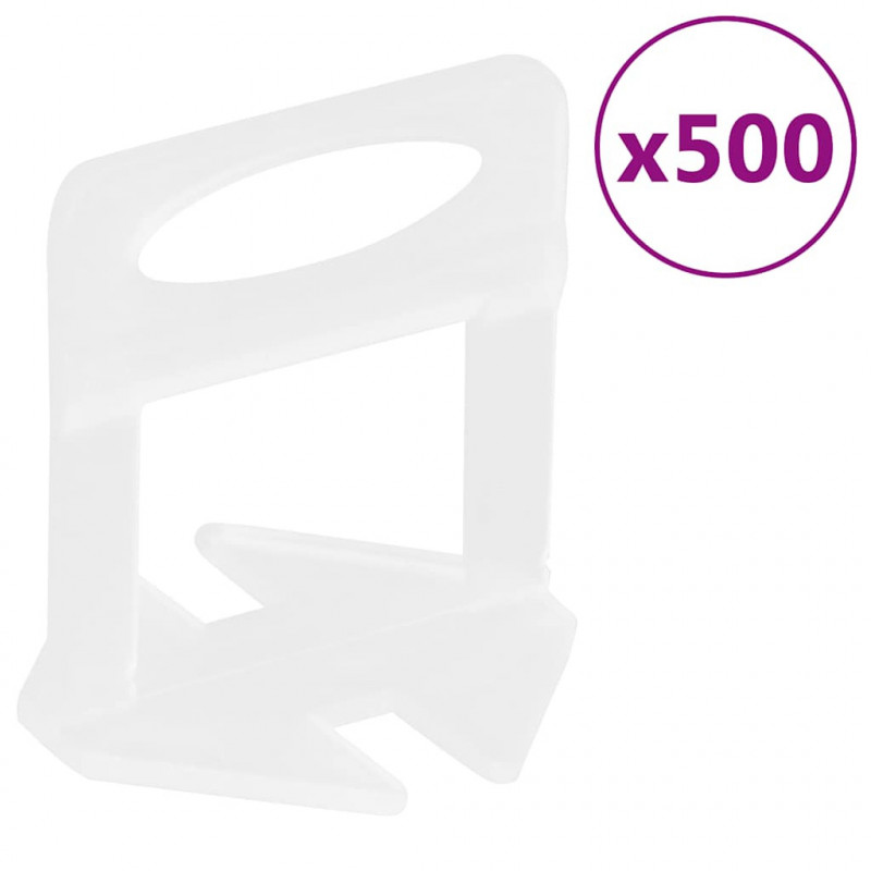 System poziomowania płytek, 250 klinów, 500 klipsów, 2 mm