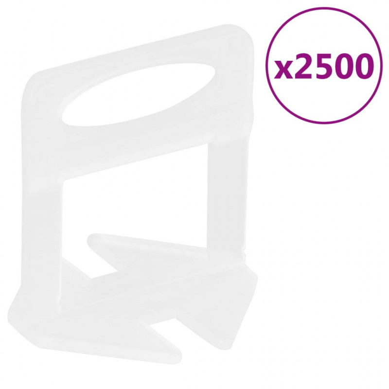 System poziomowania płytek, 500 klinów, 2500 klipsów, 2 mm