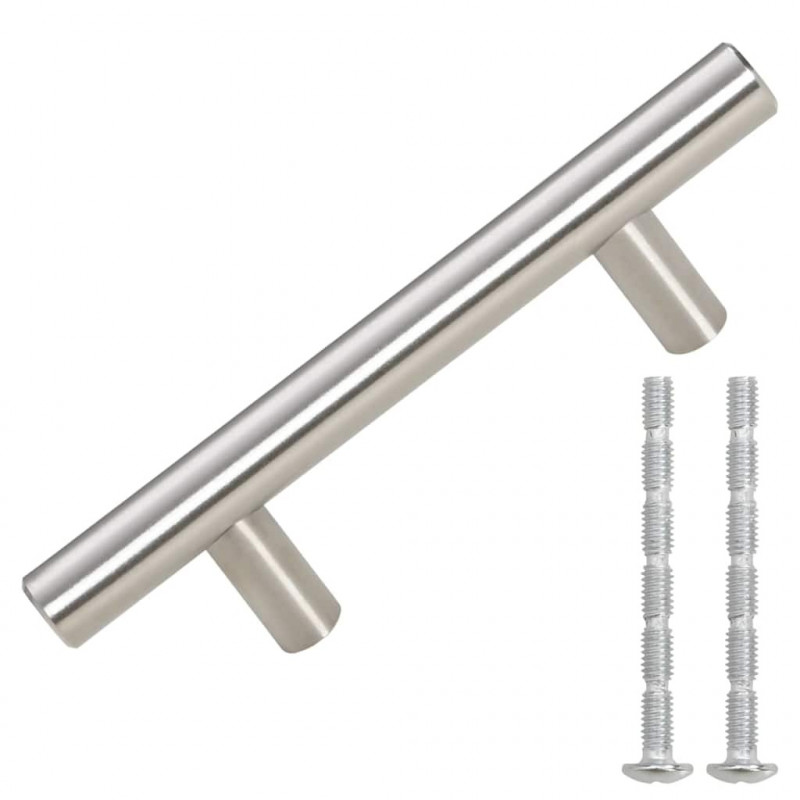 Uchwyty do szafek, 10 szt., srebrne, 64 mm, stal nierdzewna