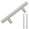Uchwyty do szafek, 10 szt., srebrne, 64 mm, stal nierdzewna