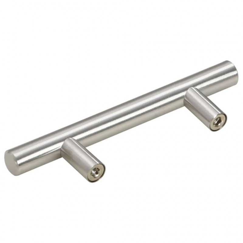 Uchwyty do szafek, 10 szt., srebrne, 64 mm, stal nierdzewna