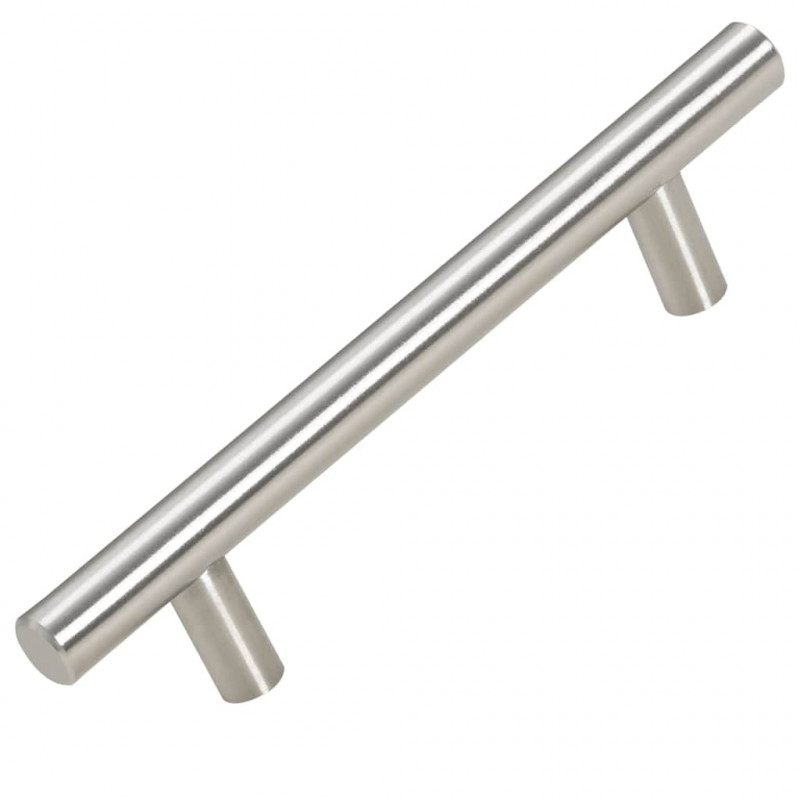 Uchwyty do szafek, 10 szt., srebrne, 96 mm, stal nierdzewna