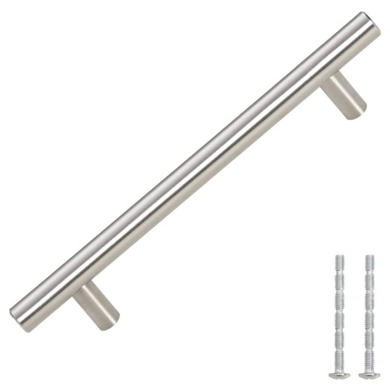 Uchwyty do szafek, 10 szt., srebrne, 128 mm, stal nierdzewna