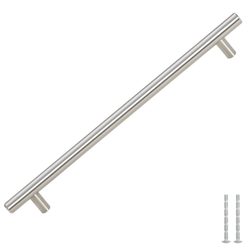 Uchwyty do szafek, 5 szt., srebrne, 224 mm, stal nierdzewna