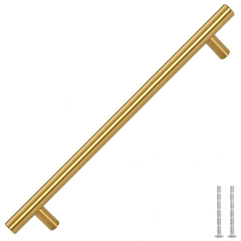 Uchwyty do szafek, 5 szt., złote, 192 mm, stal nierdzewna