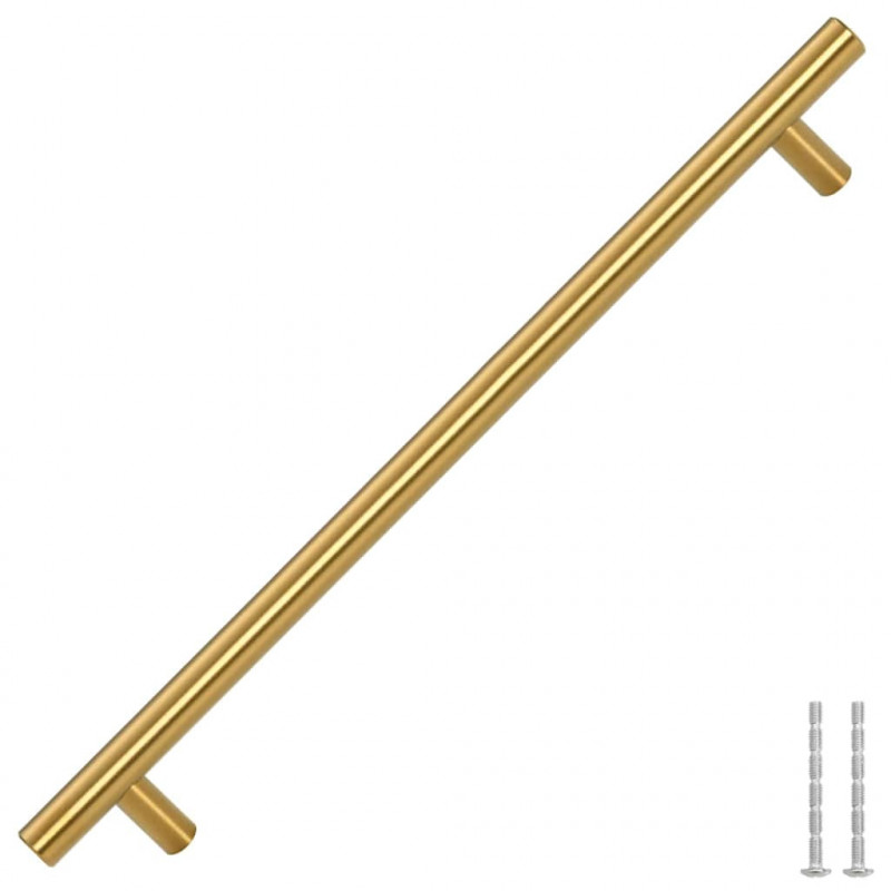 Uchwyty do szafek, 5 szt., złote, 224 mm, stal nierdzewna